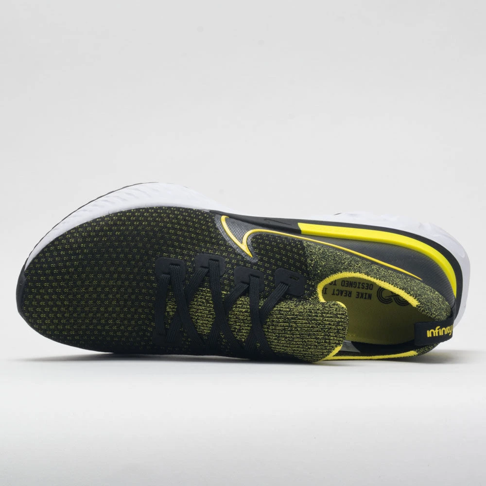 Nike React Infinity Run Flyknit Men's Black/Sonic Yellow 5 Nike React Infinity Run Flyknit Men's Black/Sonic Yellow - Image 3