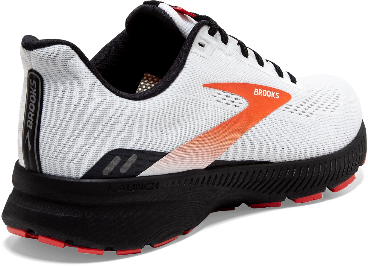BROOKS Men's Launch 8 (198 - White/Black/Red Clay) 6 BROOKS Men's Launch 8 (198 - White/Black/Red Clay) - Image 4