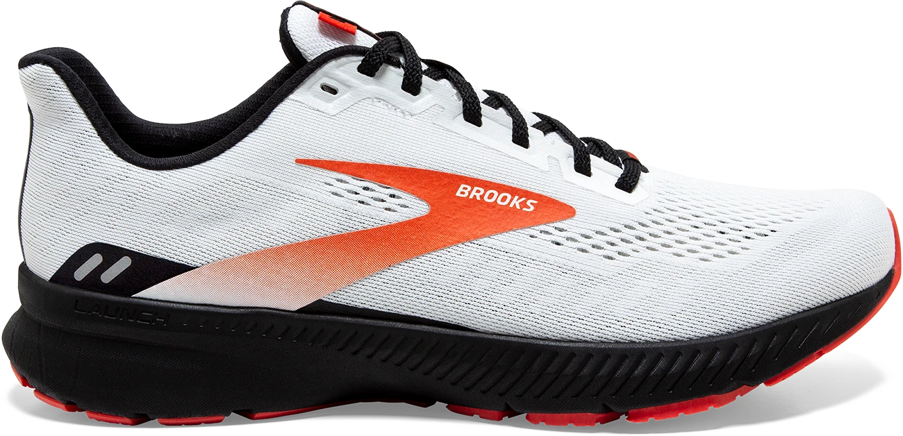 BROOKS Men's Launch 8 (198 - White/Black/Red Clay) 3 BROOKS Men's Launch 8 (198 - White/Black/Red Clay)