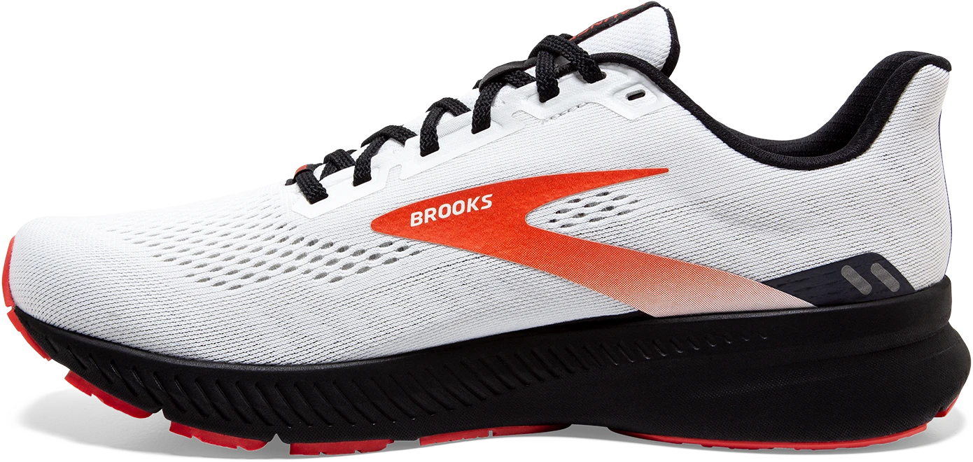 BROOKS Men's Launch 8 (198 - White/Black/Red Clay) 4 BROOKS Men's Launch 8 (198 - White/Black/Red Clay) - Image 2