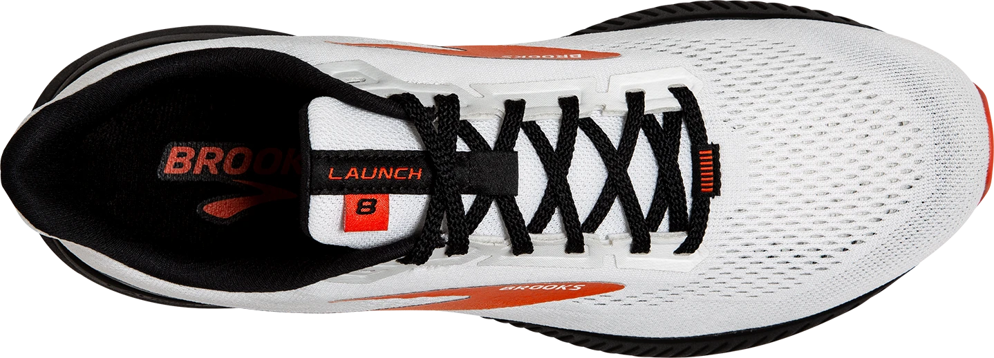 BROOKS Men's Launch 8 (198 - White/Black/Red Clay) 7 BROOKS Men's Launch 8 (198 - White/Black/Red Clay) - Image 5