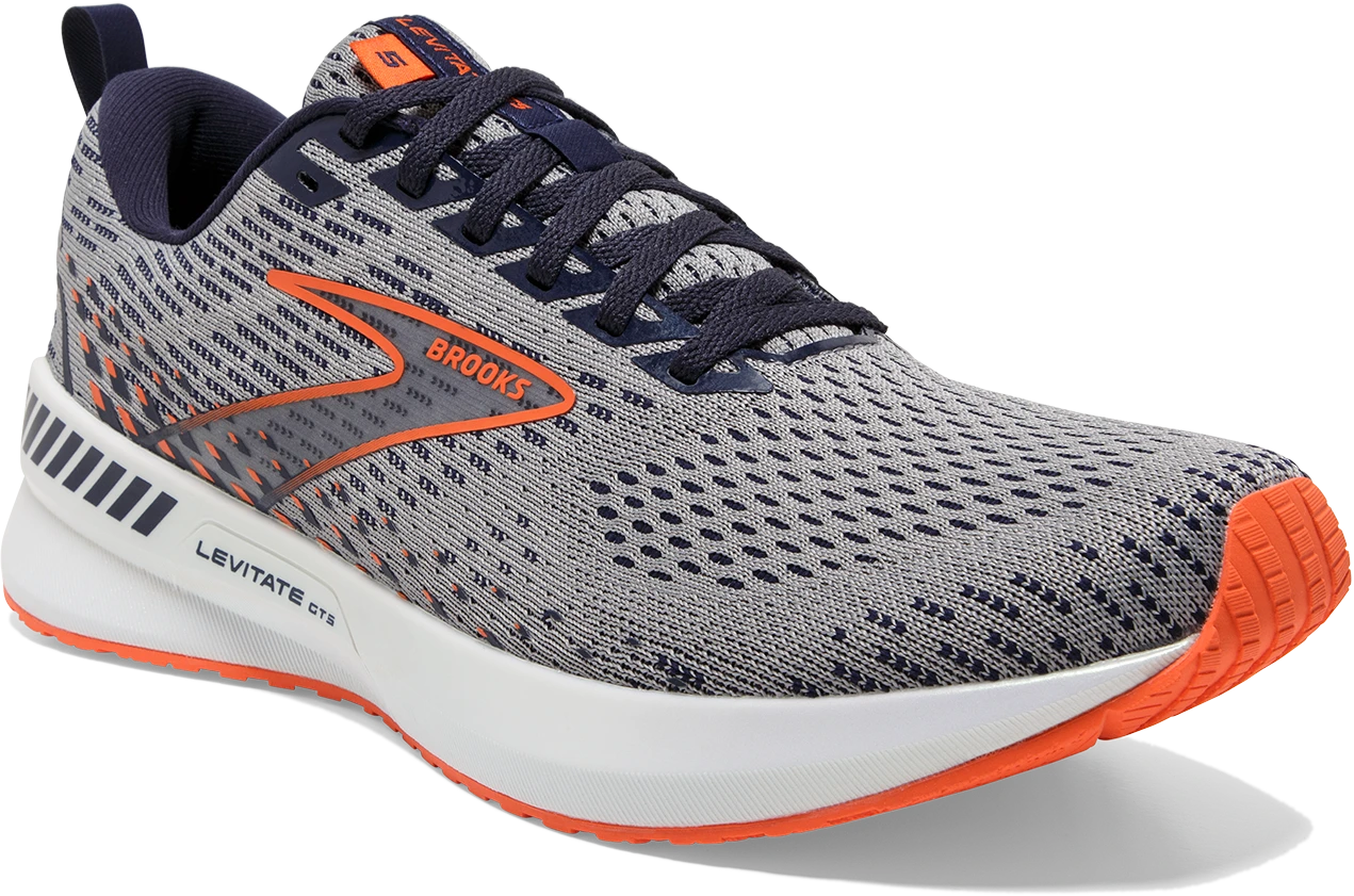 BROOKS Men's Levitate 5 GTS (034 - Grey/Peacoat/Flame) 5 BROOKS Men's Levitate 5 GTS (034 - Grey/Peacoat/Flame) - Image 3