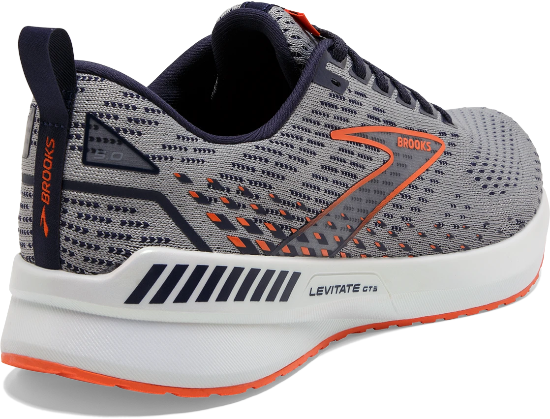 BROOKS Men's Levitate 5 GTS (034 - Grey/Peacoat/Flame) 6 BROOKS Men's Levitate 5 GTS (034 - Grey/Peacoat/Flame) - Image 4