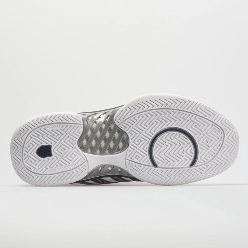 K-Swiss Hypercourt Express Leather Men's White/Navy/Silver 6 K-Swiss Hypercourt Express Leather Men's White/Navy/Silver - Image 4