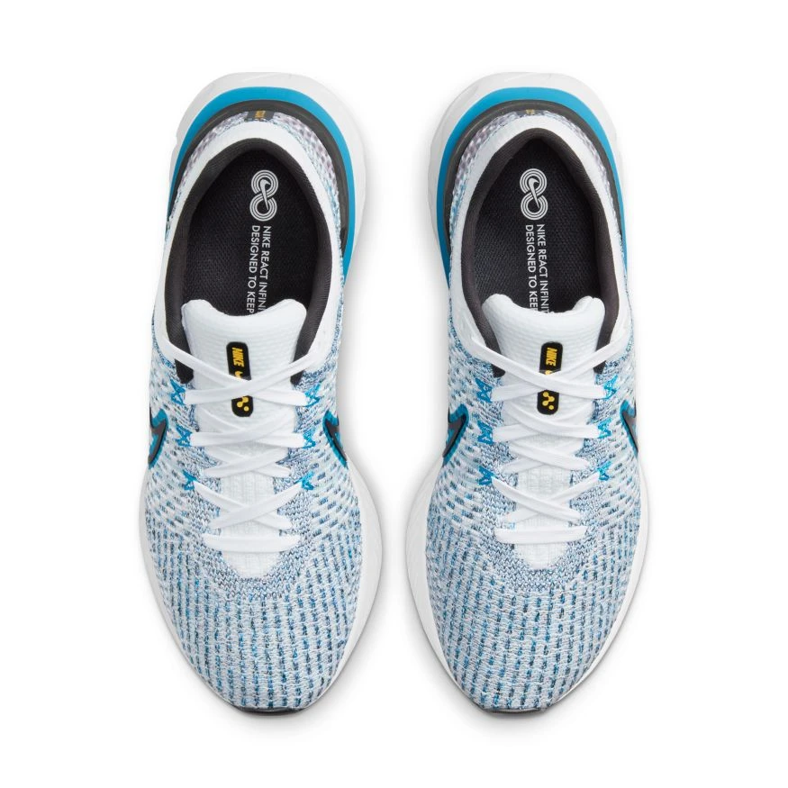 Nike Men’s React Infinity Run Flyknit 3 (102 - White/Black/Blue Orbit/Chlorine Blue) 6 Nike Men’s React Infinity Run Flyknit 3 (102 - White/Black/Blue Orbit/Chlorine Blue) - Image 4