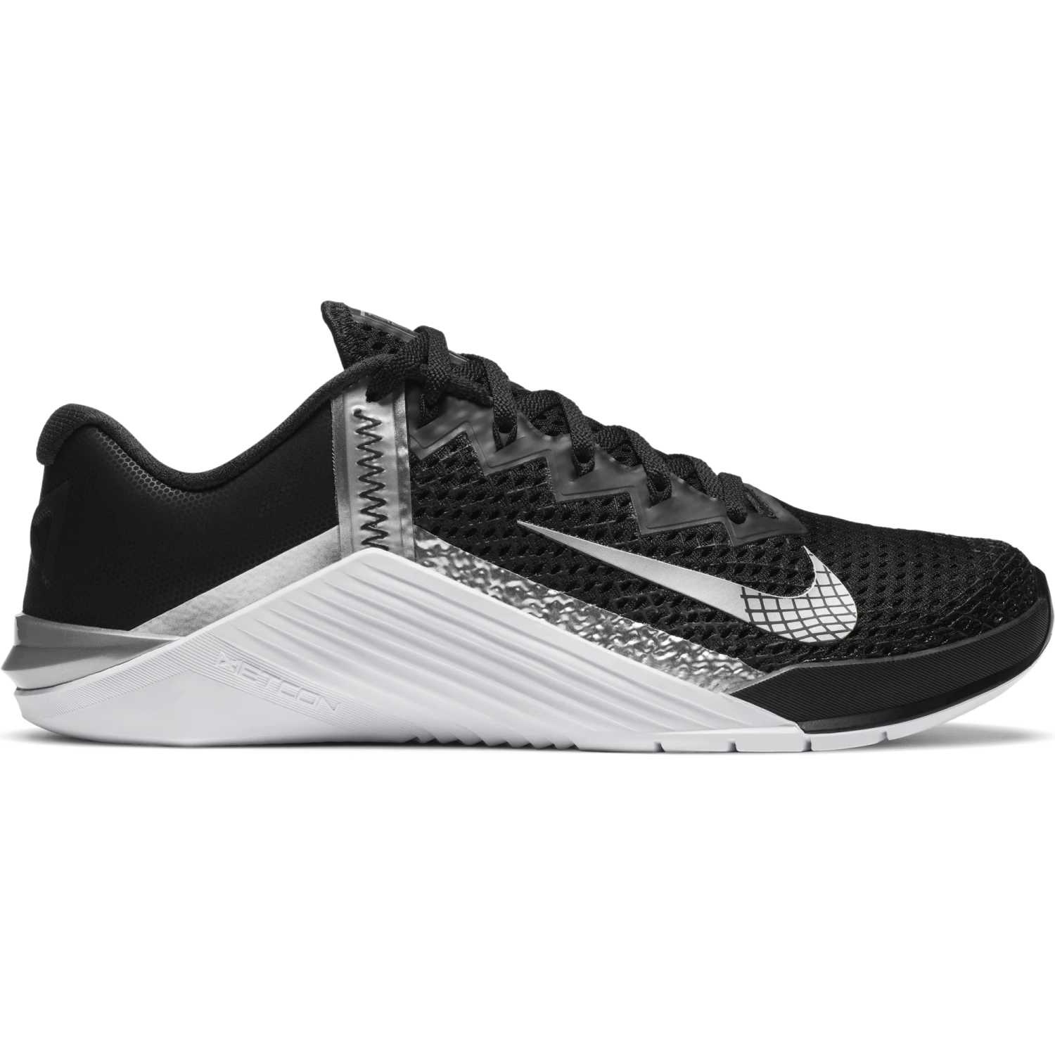 Nike Women's Metcon 6 (010 - Black/Metallic Silver-Metallic Silver) 3 Nike Women's Metcon 6 (010 - Black/Metallic Silver-Metallic Silver)