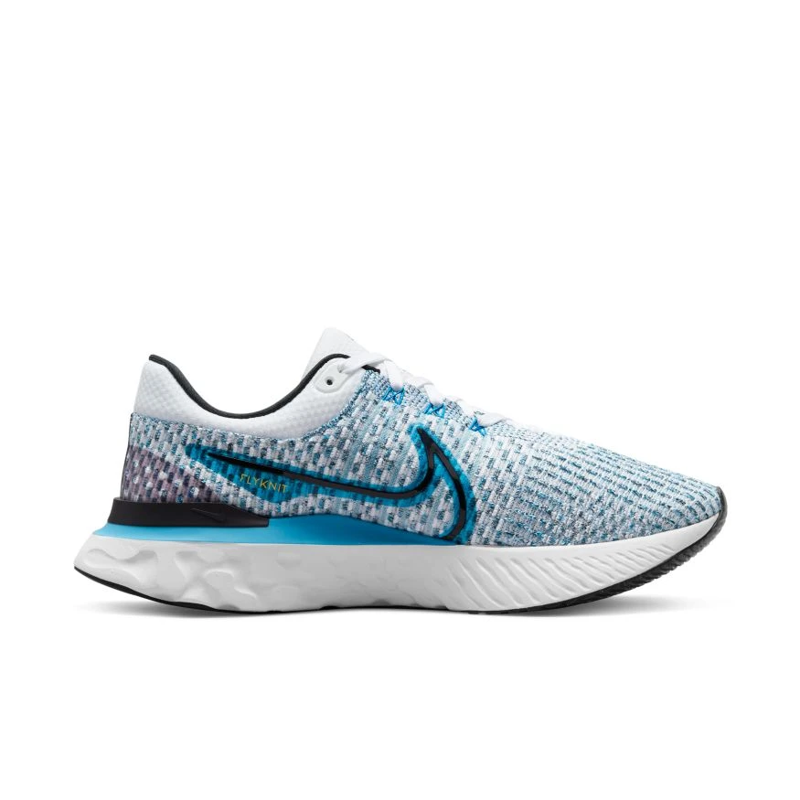 Nike Men’s React Infinity Run Flyknit 3 (102 - White/Black/Blue Orbit/Chlorine Blue) 4 Nike Men’s React Infinity Run Flyknit 3 (102 - White/Black/Blue Orbit/Chlorine Blue) - Image 2